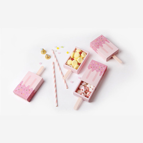 Ready to ship custom logo sweet cookie chocolate boxes packing ice cream slider drawer ribbon box