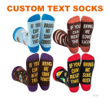Private label Sports Men Socks Cotton Print Women Knit Socks Embroidered Thick Bamboo Work Custom Embroidered Cotton Socks