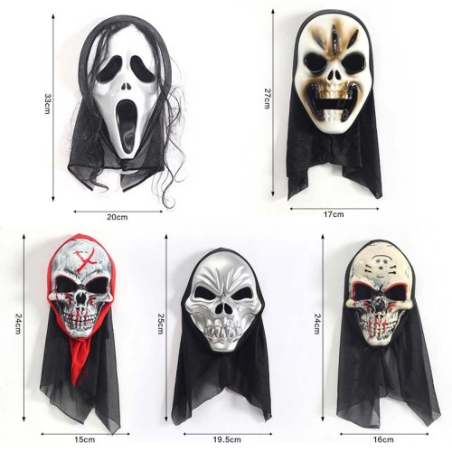 Halloween Ghost Mask Horror Screaming Mask for Adult Scary Cosplay Prop Carnival Masker Party Decor