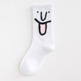 Funny happy women's socks autumn and winter new style Japanese Korean version funny smiley face socks INS college trend