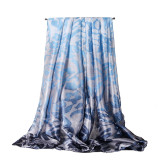 Women Fashion Ladies Head Wrap High Quality Luxury Square Scarves Custom Silk Neck Scarf