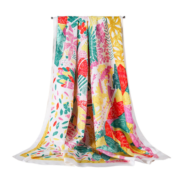 Luxury Printing Ladies Silk Satin Vintage Fashion Neck Scarf For Women