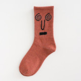 Funny happy women's socks autumn and winter new style Japanese Korean version funny smiley face socks INS college trend