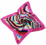 New 50*50 Elegant Spring Women Multifunction Hair Tie Headwear Design Retro Neckercief Printed Square Silk Scarf