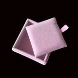 Custom Wholesale Pink  Velvet Fabric Jewellery Box Necklace Bangle Bracelet Ring Set Jewelry Packaging