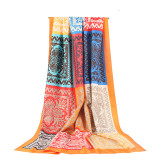Wholesale 2021 new style fashion Jacquard pattern Satin silk scarves scarfs for women stylish