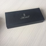 Free Sample And Design Making Luxury Black PU Leather Plastic Pen Box With Silver Logo