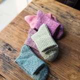 Foreign Trade Explosion Models Cross-Border Autumn  Winter Models Thickened Warm Wool  Solid Color And Line Ladies Socks