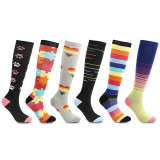 Wholesale Youth Knee High Colorful Wearable Compression Running Cycling Sport Socks