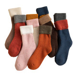 women's winter new wool socks thick tube plus velvet to keep warm socks Japanese sleep floor winter snow socks factory direct