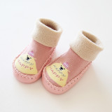 Autumn And Winter New Fuzzy Thickened Children's Floor Socks, Baby Non-Slip Leather Sole Toddler Baby Socks 0-3 Years