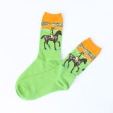 Custom High Quality Happy Style Retro Fashion 3D Art Oil Painting Cotton Men Funny Socks