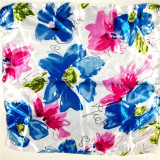 New 50*50 Elegant Spring Women Multifunction Hair Tie Headwear Design Retro Neckercief Printed Square Silk Scarf
