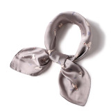 Korean square silk scarf ladies spring and autumn decoration scarf art cartoon pattern neckerchief scarf