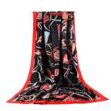 Wholesale Price Satin Scarf Printed Silk Muslim Hijab Scarf 100% Polyester Silk Square Scarves Women