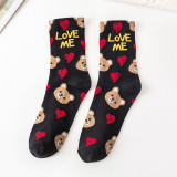 Women's Autumn and Winter Socks Cute Animal Knitted Cotton Breathable Socks Sports Casual Fashion Ladies Socks Wholesale