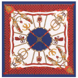 Newest Digital Printed Fashionable Geometric Colorful Pattern New Twill Vintage Silk Square Neck Scarf