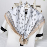 women 40 Colors Cashew Paisley Pattern Square 70*70cm Soft Silk Scarf  Luxury Floral Print Silk Scarf