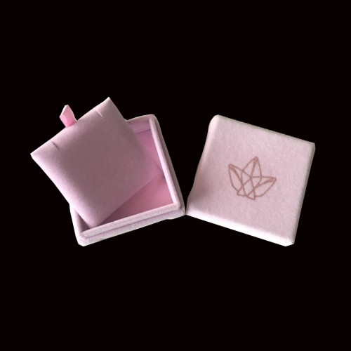 Custom Wholesale Pink  Velvet Fabric Jewellery Box Necklace Bangle Bracelet Ring Set Jewelry Packaging