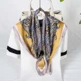 women 40 Colors Cashew Paisley Pattern Square 70*70cm Soft Silk Scarf  Luxury Floral Print Silk Scarf