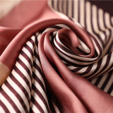 Korean Fold New Variety Square Silk Scarf Female Geometric Contrast Silk Scarf Professional Scarf Love Pattern