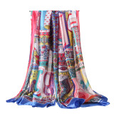 Lady's Custom Digital Print New silk satin scarf vintage silk scarf turkish silk scarf