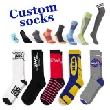 Private label Sports Men Socks Cotton Print Women Knit Socks Embroidered Thick Bamboo Work Custom Embroidered Cotton Socks