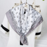 women 40 Colors Cashew Paisley Pattern Square 70*70cm Soft Silk Scarf  Luxury Floral Print Silk Scarf