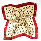 New 50*50 Elegant Spring Women Multifunction Hair Tie Headwear Design Retro Neckercief Printed Square Silk Scarf