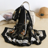 Low Price Wholesale Luxury Pattern Printing Satin Silk Scarf 90x180cm Designer Scarfs Shawls
