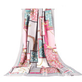 New Style Digital Printing lady Silk Satin 100% Women Silk Scarf