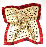 New 50*50 Elegant Spring Women Multifunction Hair Tie Headwear Design Retro Neckercief Printed Square Silk Scarf