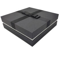 High quality Logo  OEM hard paper luxury gift packaging packing paper box  with ribbon close
