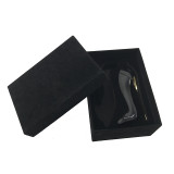 Top Luxury Packaging Custom Logo Black Velvet Shoe Box With Foam Insert