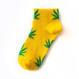 High Quality Comfortable Hemp Leaves Unisex Happy Thick Cotton Bamboo Sport Ankle Socks