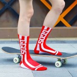2021 Trendy Hip Hop Men Letter Printed Long Tube Cotton Socks