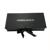 High Luxury Custom Logo Foil Underwear Box Packaging with Ribbon Closure.