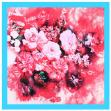 Ink rose floral digital printing head wrap customization silk large square scarf ladies