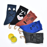 Funny happy women's socks autumn and winter new style Japanese Korean version funny smiley face socks INS college trend