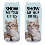 Customized New Cute Dog 3D Printed Socks Female Harajuku Style Creative Interesting Animal Cat Boat Socks