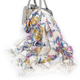 Silk Chiffon Scarf Ladies Long Large Size Shawls Fall Winter Women Neck Scarves Silk Organza Shawl