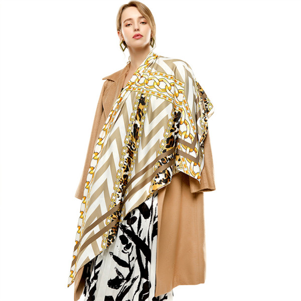 Women's Luxury Square Long 100% Real Silk Scarf Shawl Various Colors Satins Pashmina Scarves For Ladies