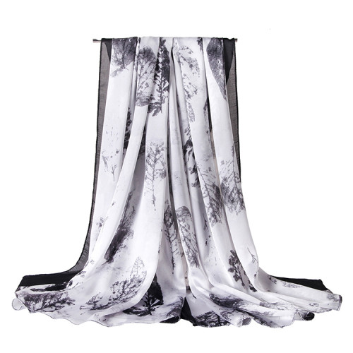 Digital Printing High Quality Fashion Ladies Scarf Silk Long Satin Silk Scarf Fashion Silk Scarfs