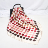 Large Hijab Fashion 90cmx90cm Square Shawls Head Printed Bag Silk Scarf For Ladies