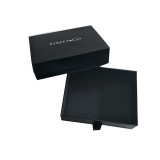 Elegant black paper Men's underwear sliding drawer packing box with brand logo