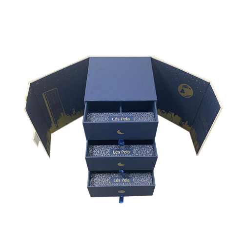 Custom Brand Luxury Cardboard Large Two Door Style Mooncake Wedding Christmas Gift Boxes
