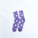Dots fuzzy socks winter women coral velvet crew socks  girls tube socks wholesale factory
