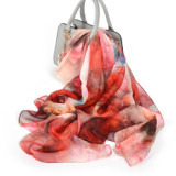 Silk Chiffon Scarf Ladies Long Large Size Shawls Fall Winter Women Neck Scarves Silk Organza Shawl