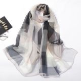 Hot Sale Customized Printing Silk Scarf Polychromatic Plaid Silk Scarf Women