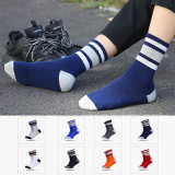 OEM Fashion Dress Socks Custom Logo Mens Basketball Socks Design White Black Crew Sport Socks For Elites Man